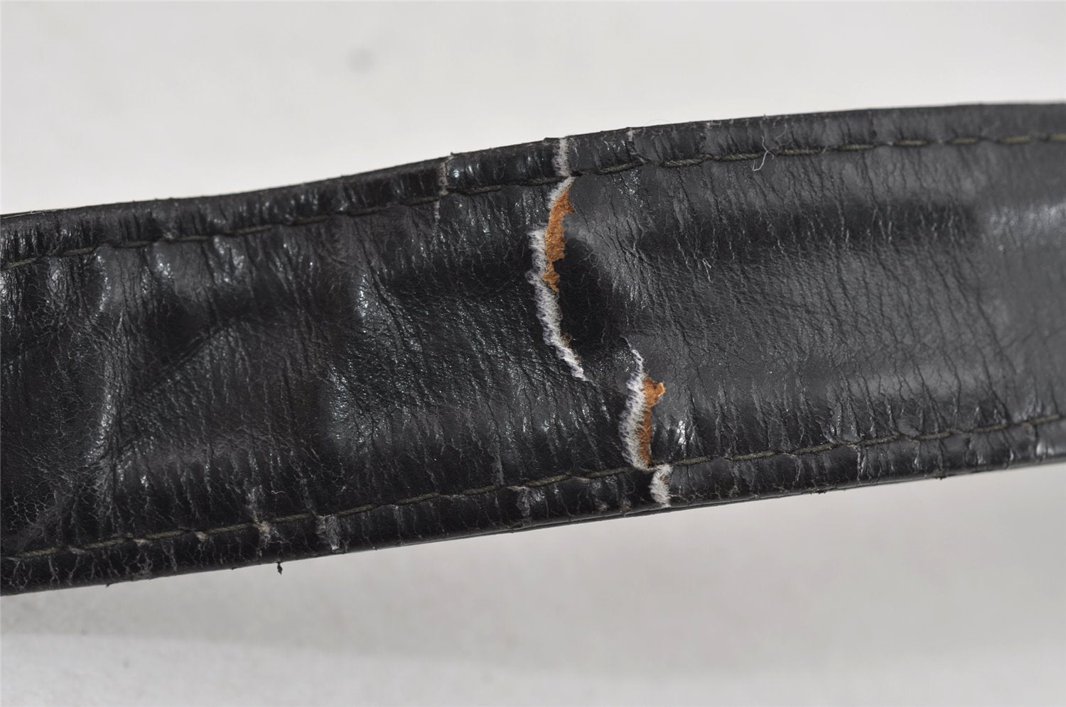 Authentic GUCCI Vintage Shoulder Bag Purse Leather Black 7471I