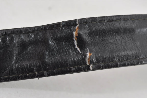 Authentic GUCCI Vintage Shoulder Bag Purse Leather Black 7471I