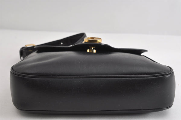 Authentic GUCCI Vintage Shoulder Bag Purse Leather Black 7471I