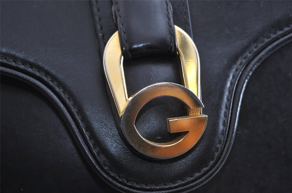 Authentic GUCCI Vintage Shoulder Bag Purse Leather Black 7471I