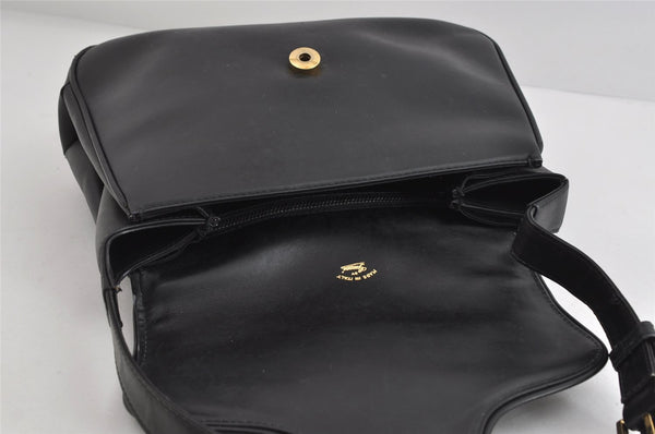 Authentic GUCCI Vintage Shoulder Bag Purse Leather Black 7471I