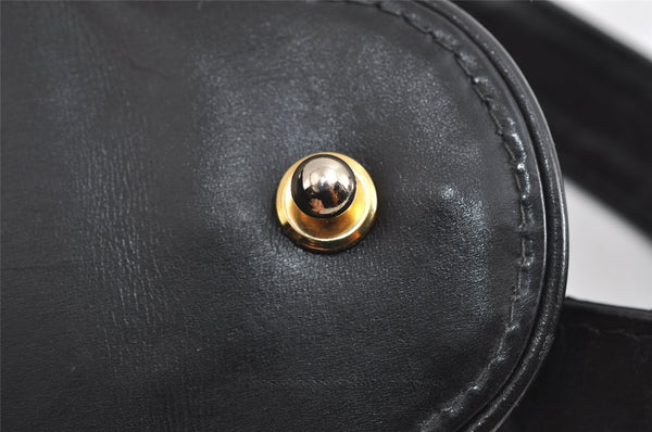 Authentic GUCCI Vintage Shoulder Bag Purse Leather Black 7471I