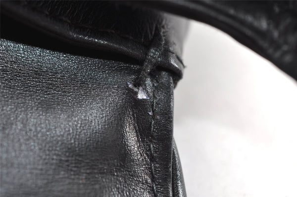 Authentic GUCCI Vintage Shoulder Bag Purse Leather Black 7471I