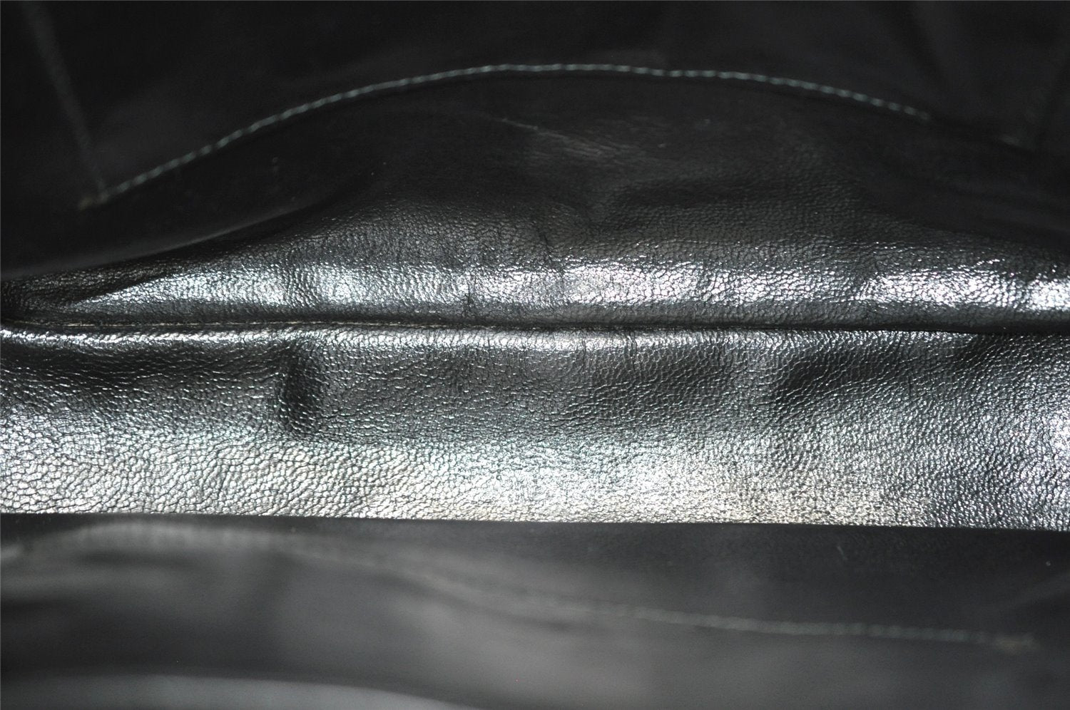 Authentic GUCCI Vintage Shoulder Bag Purse Leather Black 7471I