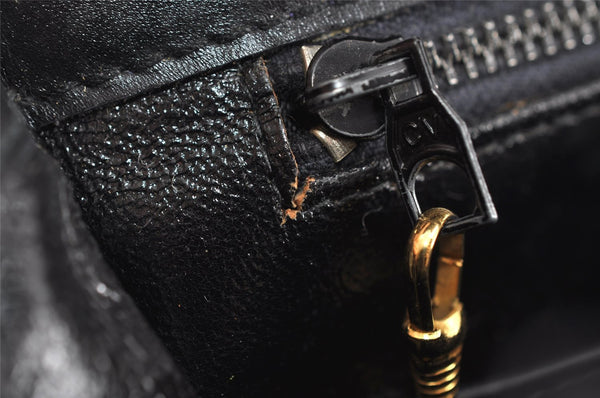 Authentic GUCCI Vintage Shoulder Bag Purse Leather Black 7471I