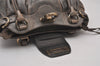 Authentic Salvatore Ferragamo Gancini Leather Shoulder Hand Bag Gray 7473I