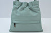 Authentic Salvatore Ferragamo Shoulder Drawstring Bag Leather Light Blue 7474I