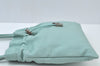 Authentic Salvatore Ferragamo Shoulder Drawstring Bag Leather Light Blue 7474I