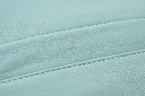 Authentic Salvatore Ferragamo Shoulder Drawstring Bag Leather Light Blue 7474I