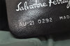 Authentic Salvatore Ferragamo Shoulder Drawstring Bag Leather Light Blue 7474I