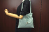 Authentic Salvatore Ferragamo Shoulder Drawstring Bag Leather Light Blue 7474I