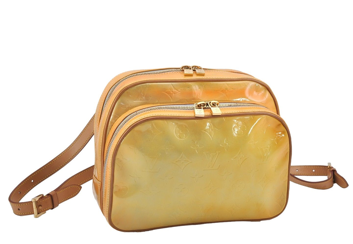 Authentic Louis Vuitton Vernis Murray Backpack Yellow M91038 LV 7476I