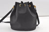 Authentic GUCCI Micro GG PVC Leather Shoulder Drawstring Bag Black Junk 7476J
