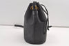 Authentic GUCCI Micro GG PVC Leather Shoulder Drawstring Bag Black Junk 7476J