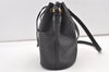 Authentic GUCCI Micro GG PVC Leather Shoulder Drawstring Bag Black Junk 7476J