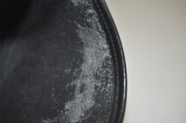 Authentic GUCCI Micro GG PVC Leather Shoulder Drawstring Bag Black Junk 7476J