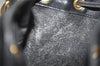 Authentic GUCCI Micro GG PVC Leather Shoulder Drawstring Bag Black Junk 7476J