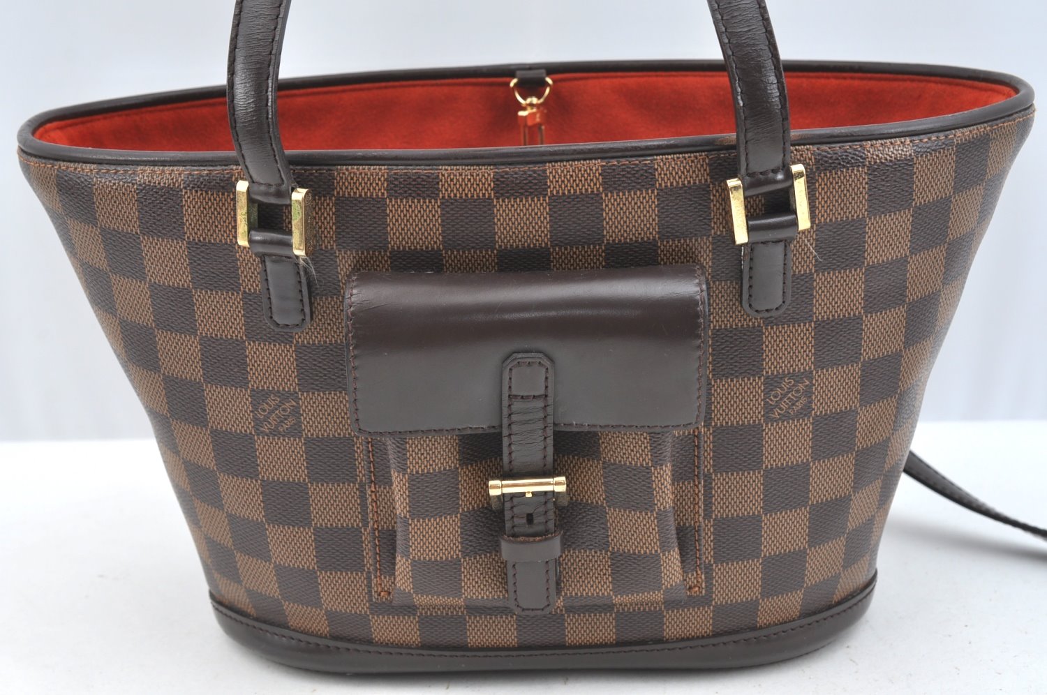 Authentic Louis Vuitton Damier Manosque PM Shoulder Tote Bag N51121 Junk 7477H