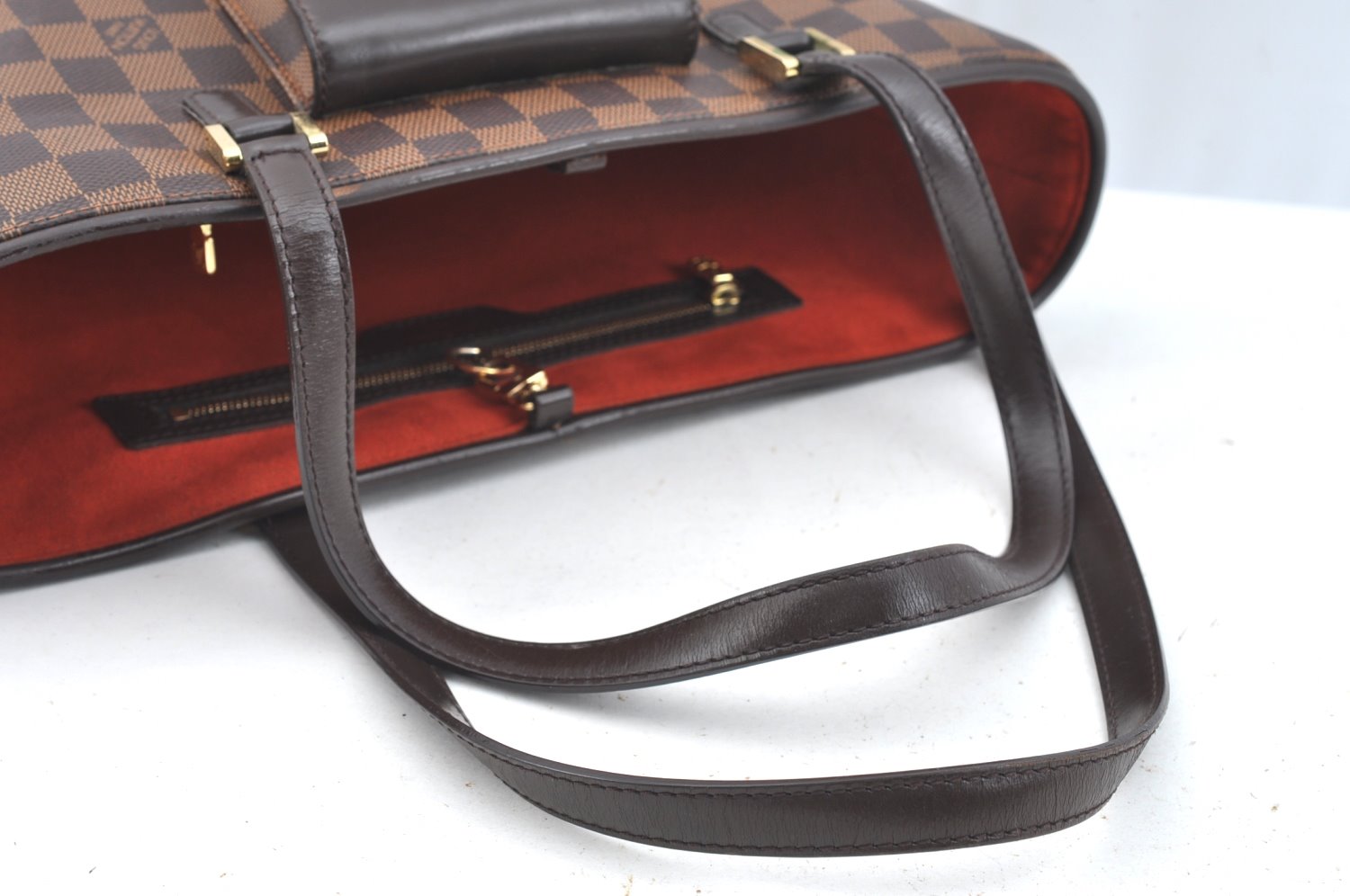 Authentic Louis Vuitton Damier Manosque PM Shoulder Tote Bag N51121 Junk 7477H