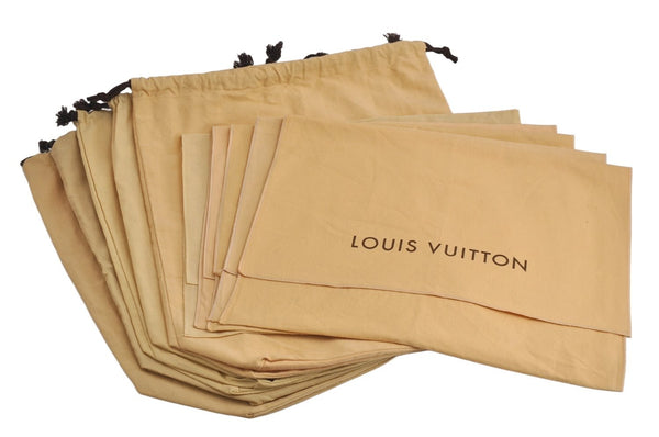 Authentic Louis Vuitton Dust Bag 10 Set Cotton Beige 9.3x6.7x22.4 LV 7477J