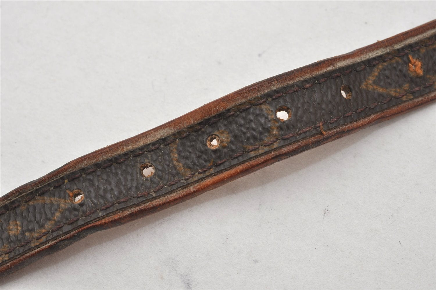 Authentic Louis Vuitton Monogram Collar Baxter PM Dog Collar M58072 LV 7477K