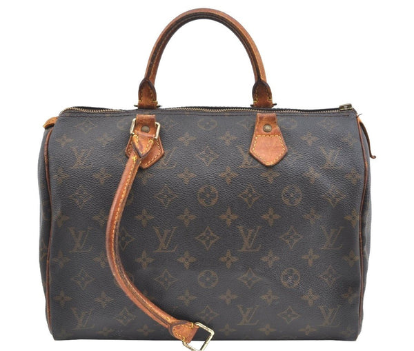 Authentic Louis Vuitton Monogram Speedy 30 Hand Boston Bag M41526 LV Junk 7480G