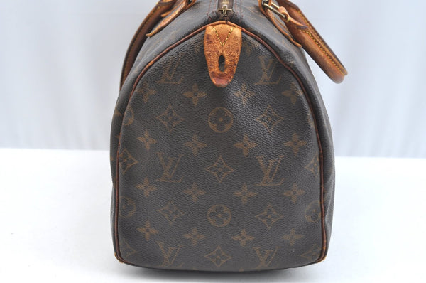 Authentic Louis Vuitton Monogram Speedy 30 Hand Boston Bag M41526 LV Junk 7480G