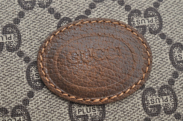 Authentic GUCCI Vintage GG Plus Clutch Hand Bag Purse GG PVC Leather Brown 7480I