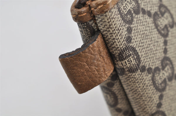 Authentic GUCCI Vintage GG Plus Clutch Hand Bag Purse GG PVC Leather Brown 7480I