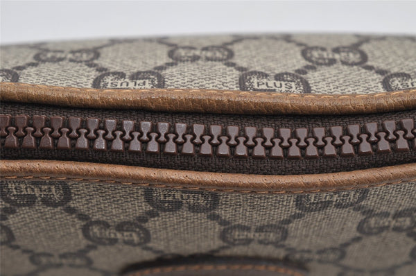 Authentic GUCCI Vintage GG Plus Clutch Hand Bag Purse GG PVC Leather Brown 7480I