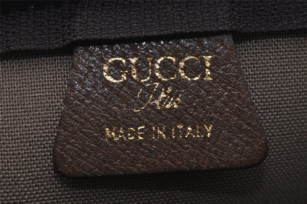 Authentic GUCCI Vintage GG Plus Clutch Hand Bag Purse GG PVC Leather Brown 7480I