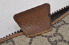 Authentic GUCCI Vintage GG Plus Clutch Hand Bag Purse GG PVC Leather Brown 7480I