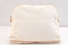 Authentic HERMES Bolide GM Pouch Purse Canvas Leather White 7480K