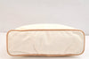 Authentic HERMES Bolide GM Pouch Purse Canvas Leather White 7480K