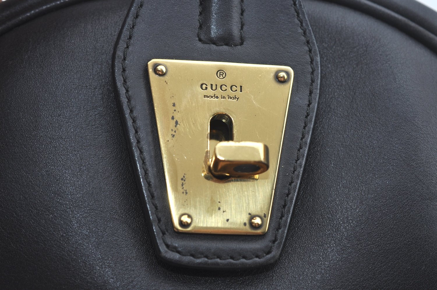 Authentic GUCCI 2Way Shoulder Hand Bag Purse Leather 90671 Black 7481I