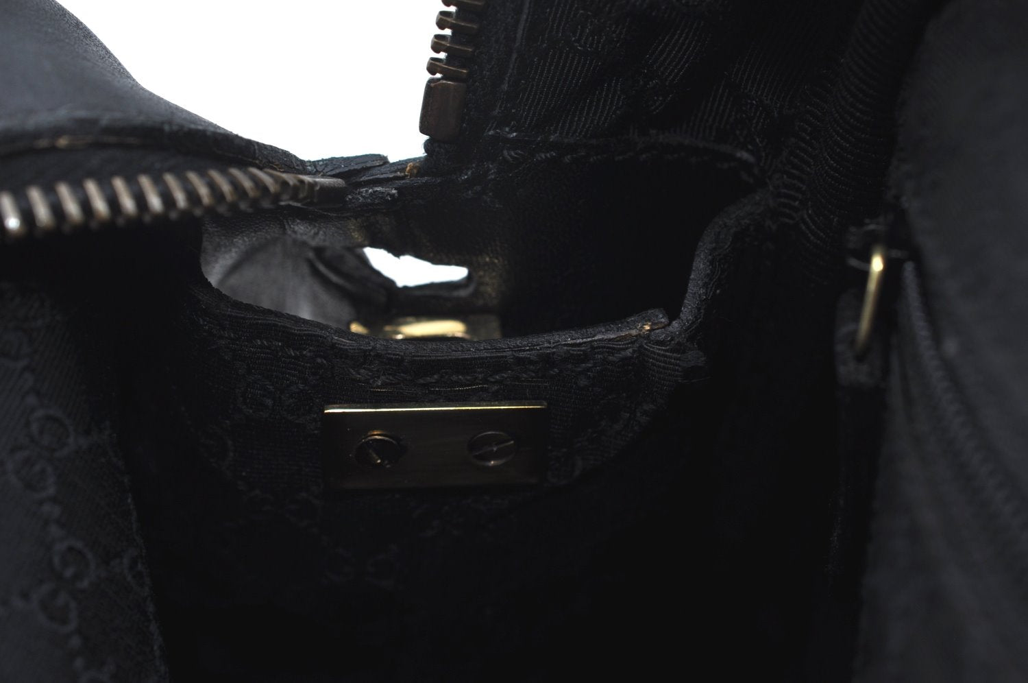 Authentic GUCCI 2Way Shoulder Hand Bag Purse Leather 90671 Black 7481I