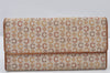 Authentic CELINE C Macadam Blason Pattern Long Wallet Canvas Leather Beige 7481K