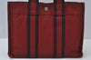 Authentic HERMES Fourre Tout PM Vintage Hand Tote Bag Canvas Red 7482I