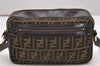 Authentic FENDI Zucca Shoulder Cross Body Bag Purse Canvas Leather Brown 7484I