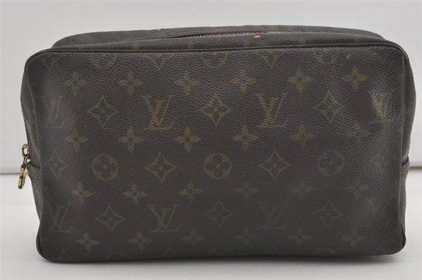 Auth Louis Vuitton Monogram Trousse Toilette 28 Clutch Hand Bag M47522 LV 7486I