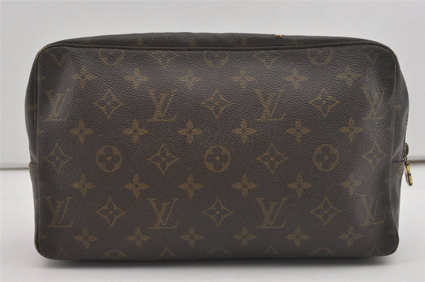 Auth Louis Vuitton Monogram Trousse Toilette 28 Clutch Hand Bag M47522 LV 7486I