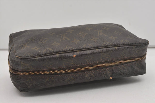 Auth Louis Vuitton Monogram Trousse Toilette 28 Clutch Hand Bag M47522 LV 7486I