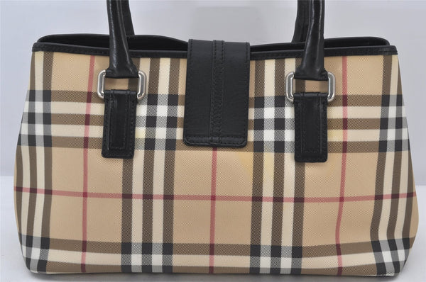 Authentic BURBERRY Vintage Nova Check PVC Leather Hand Tote Bag Beige 7486K