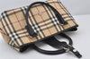 Authentic BURBERRY Vintage Nova Check PVC Leather Hand Tote Bag Beige 7486K