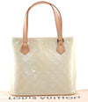 Authentic Louis Vuitton Vernis Houston Shoulder Hand Bag White M91342 LV 7488I