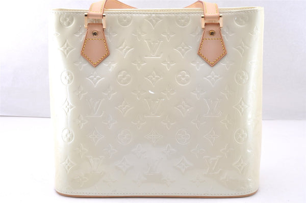 Authentic Louis Vuitton Vernis Houston Shoulder Hand Bag White M91342 LV 7488I