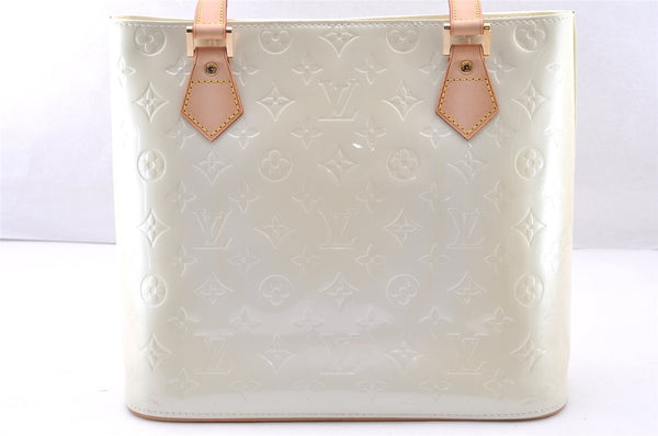 Authentic Louis Vuitton Vernis Houston Shoulder Hand Bag White M91342 LV 7488I