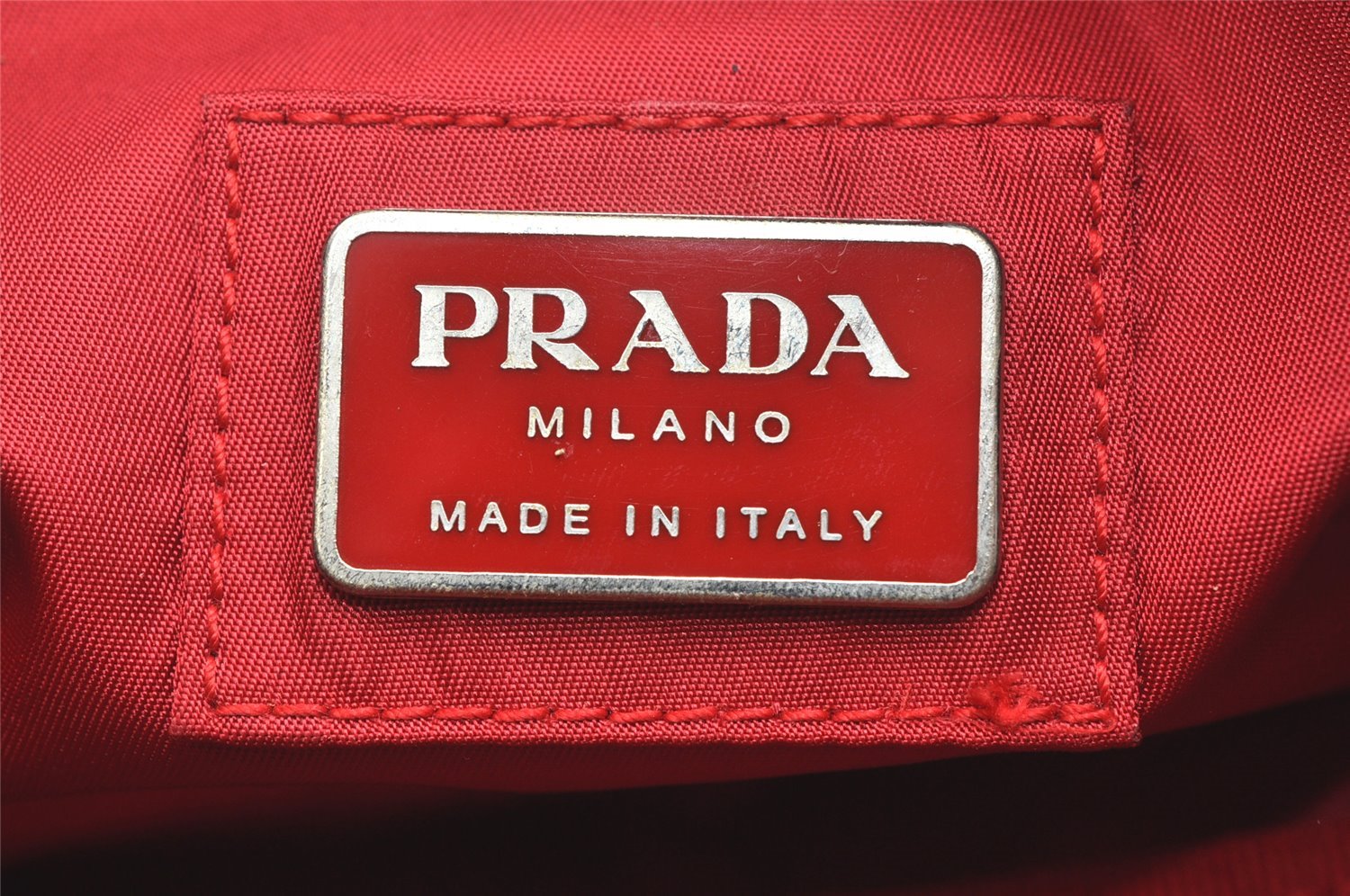 Authentic PRADA Vintage Nylon Tessuto Waist Body Bag Purse Red 7488K