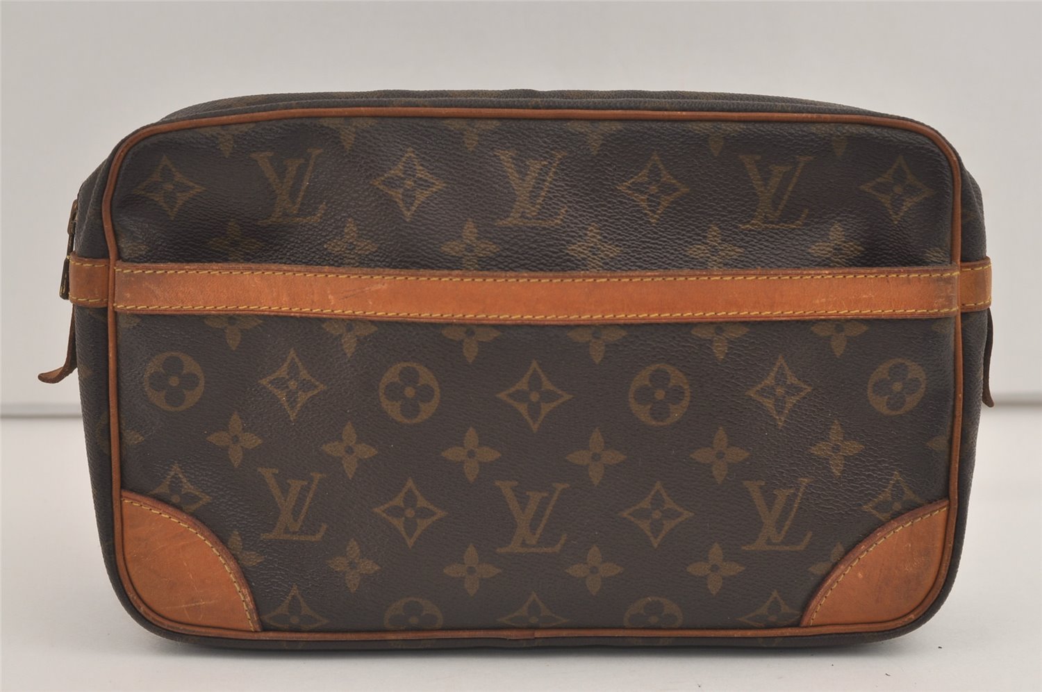 Authentic Louis Vuitton Monogram Compiegne 28 Clutch Hand Bag M51845 LV 7491J