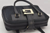 Authentic GUCCI Vintage Hand Bag Purse Canvas Leather 0015155 Black 7491K